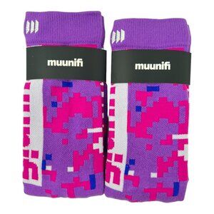Muunifi Med Skater Future Stitch Socks 2pk Purple Pink Level Playing Field NEW